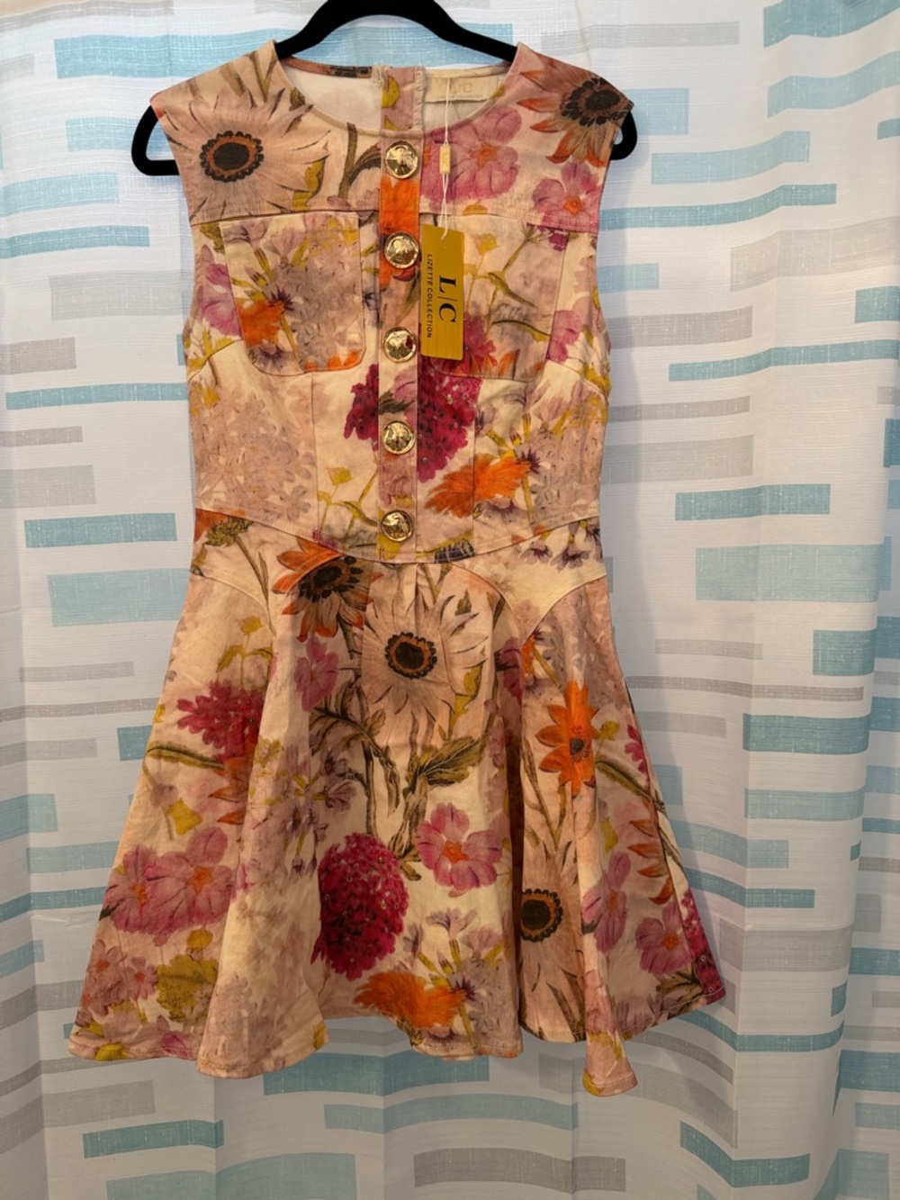 LC Girls' Floral Fit & Flare Dress in Pink